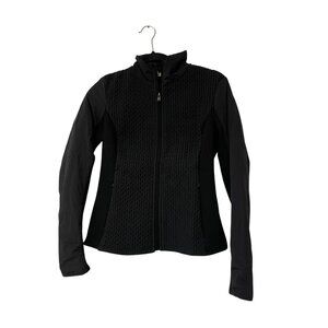 Oysho Womens Jacket Fleece lined Small Black Breathable Winter Brushed Layer NWT